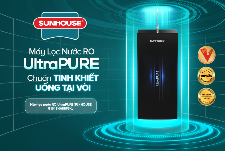 Máy Lọc Nước RO UltraPURE Sunhouse 8 Lõi SHA8895KL